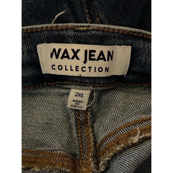 Wax Jean High Waisted Dark Wash Jean Shorts Women's 2XL Rolled Distressed - Picture 3 of 4